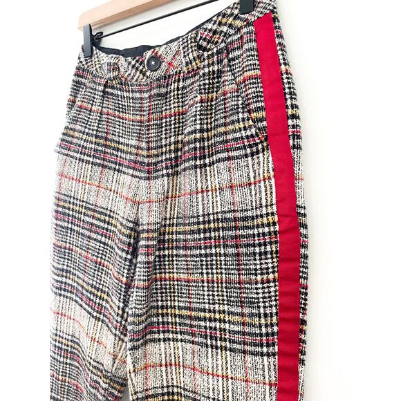 Free People Good Vibes Plaid Pants Size 0 Straight Leg Pinstripe Punk Grunge - Picture 7 of 14